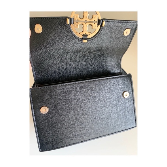 Tory Burch Small Miller Leather Flap Shoulder Bag Black - Picture 10 of 10